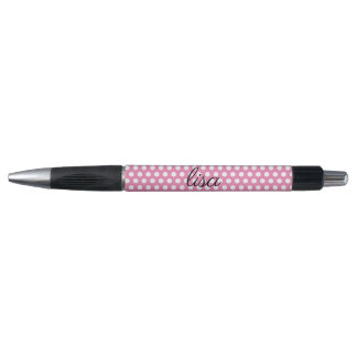 your name in pink and white dots trendy pattern