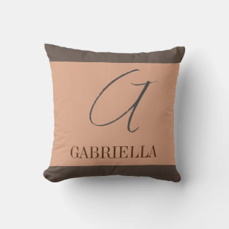 Your Name Initial Monogram Pastel Colours Cushion