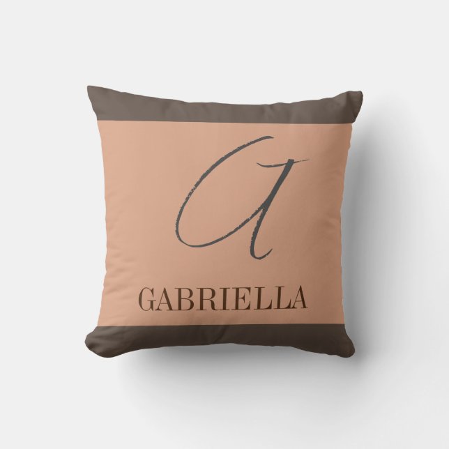 Your Name Initial Monogram Pastel Colours Cushion (Front)
