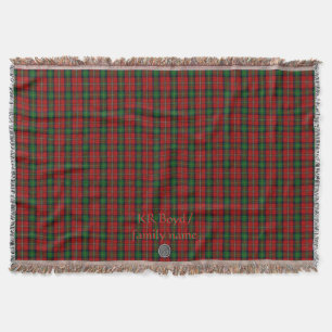 Your name / initials on Boyd Clan Family Tartan Throw Blanket