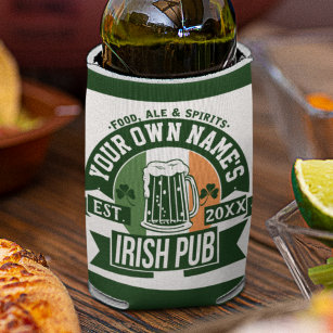 YOUR NAME Irish Pub   Funny St Patrick's Day Party Can Cooler