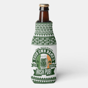 Your Name Irish Pub   Personalised Irish Beer Bottle Cooler
