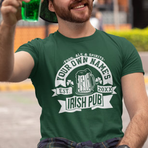 Your Name Irish Pub   Personalised St. Pat's Day T-Shirt