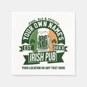 Your Name Irish Pub   Personalize St Patrick's Day Napkin