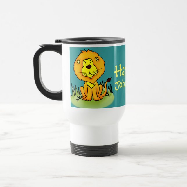 "Your name"  kids lion travel / club mug (Left)