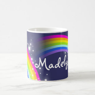 Your name kids rainbow navy mug