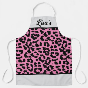 YOUR NAME Leopard Print Apron
