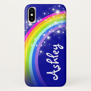 Your name letter rainbow blue pink iPhone x case