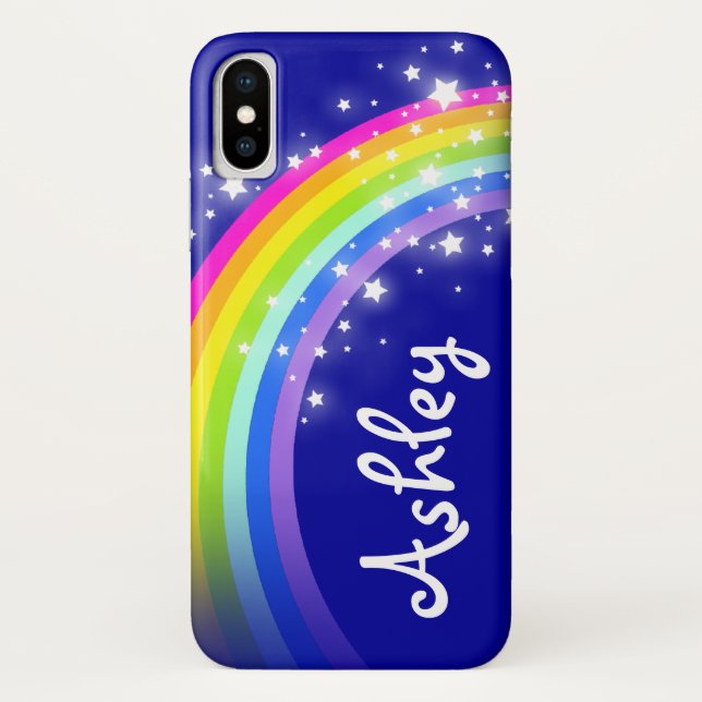 Your name letter rainbow blue pink Case-Mate iPhone case (Back)