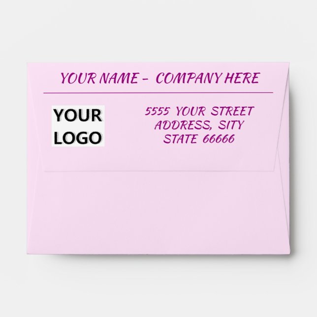 Your Name Logo Address Envelope - Custom Colours (Back (Top Flap))