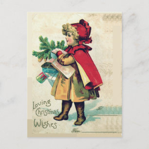 Your Name Loving Christmas Wishes Red Riding Hood Holiday Postcard