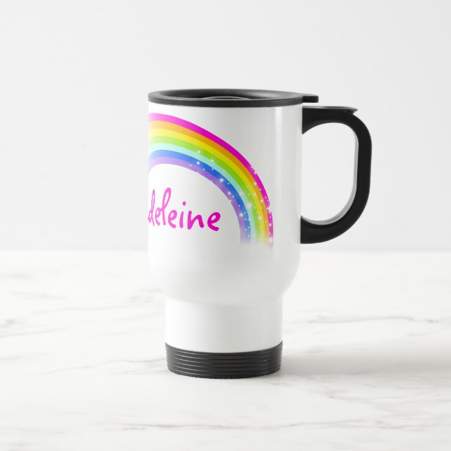 Your name Madeleine rainbow travel / kids club mug (Right)