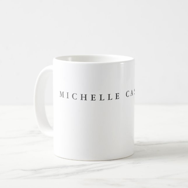 Your Name Minimalist Professional Modern Coffee Mug (Front Left)