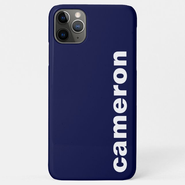 Your Name Modern Navy Case-Mate iPhone Case (Back)