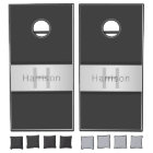 Your Name & Monogram | Greys & Faux Silver Look