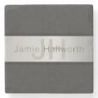 Your Name & Monogram | Greys & Faux Silver Look