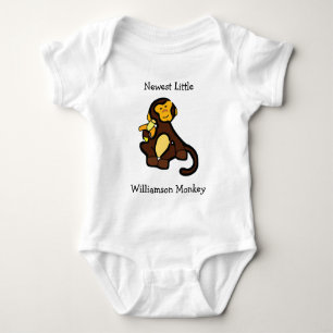 Your Name Newest Little Monkey Baby Bodysuit