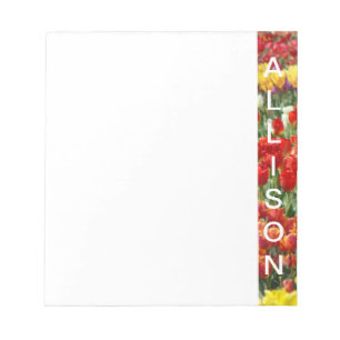 Your Name notepads custom Tulip Flowers Floral