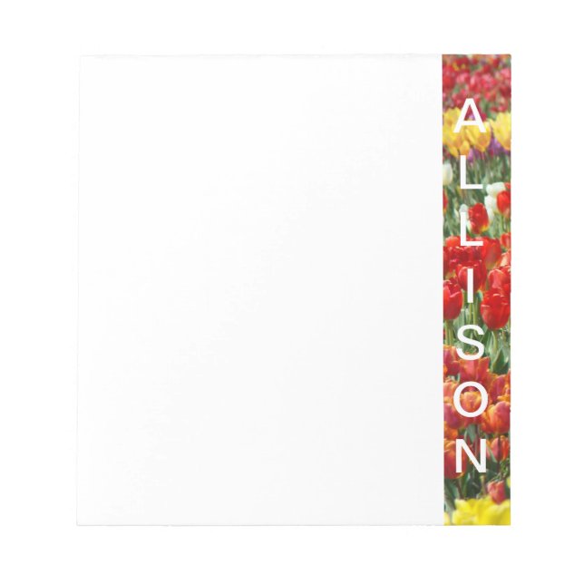 Your Name notepads custom Tulip Flowers Floral (Front)