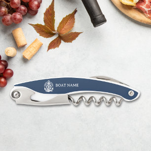 Your Name of Boat Ancient Anchor Corkscrew