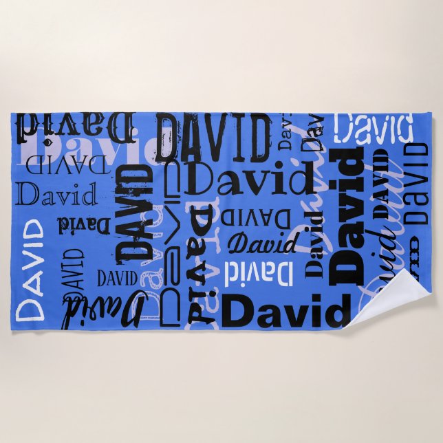 YOUR NAME ON A TOWEL Customisable Beach Towel (Front)