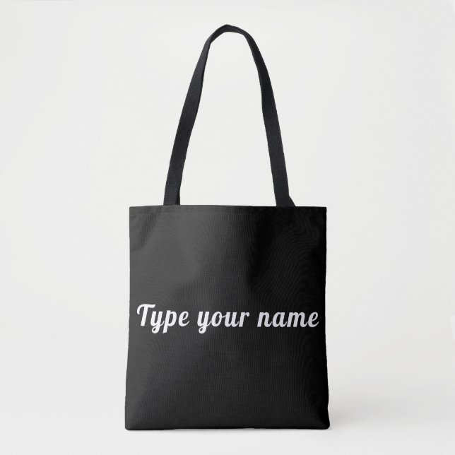 Your Name on Black Tote Bag (Front)