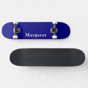 Your Name on Custom Navy Blue Modern Skateboard