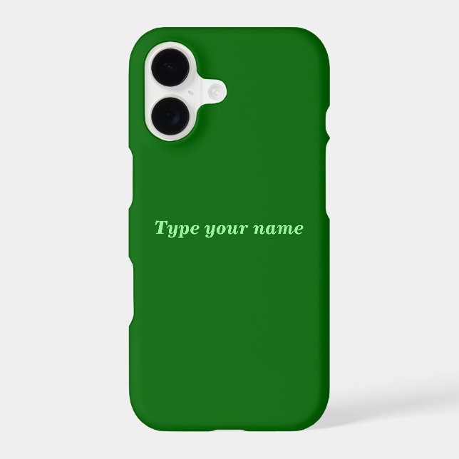 Your Name on Green Phone Case (Back)
