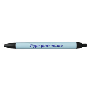Your Name on Light Blue Barrel of Ink Pen