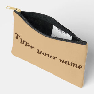 Your Name on Light Brown Pouch