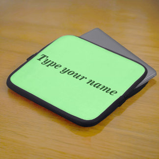 Your Name on Light Green Laptop Sleeve