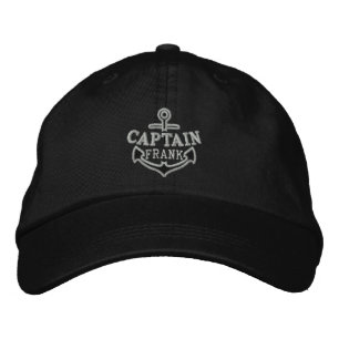 Your Name on Nautical Anchor Embroidery Captain Embroidered Hat