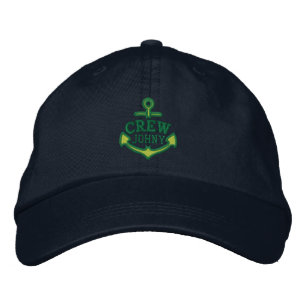 Your Name on Nautical Anchor Embroidery for CREW Embroidered Hat