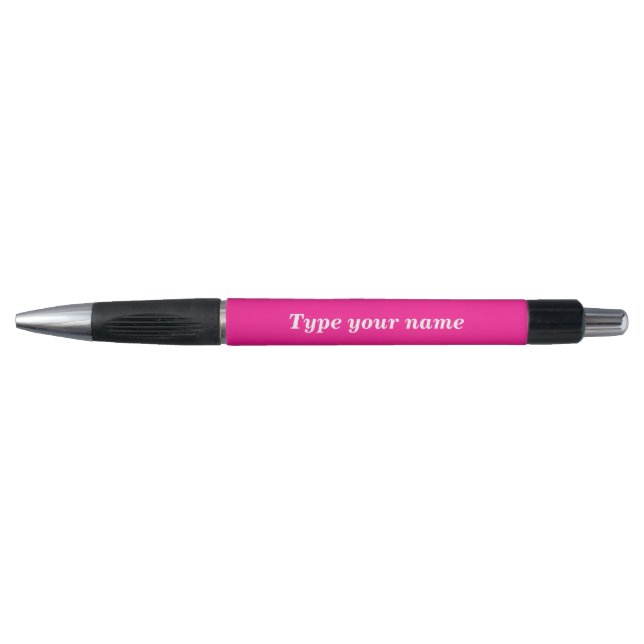Your Name on Pink Barrel With Rubber Grip Pen (Front)