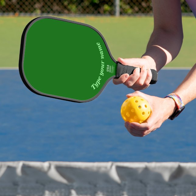 Your Name on Plain Green Pickleball Paddle (Insitu)