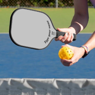 Your Name on Plain Grey Pickleball Paddle