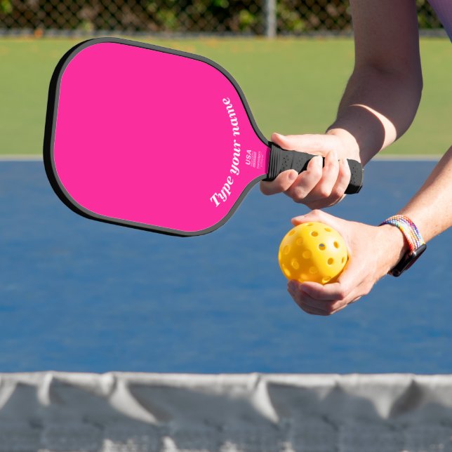 Your Name on Plain Pink Pickleball Paddle (Insitu)