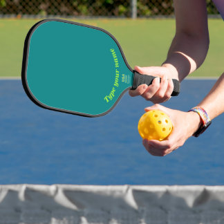 Your Name on Plain Teal Green Pickleball Paddle