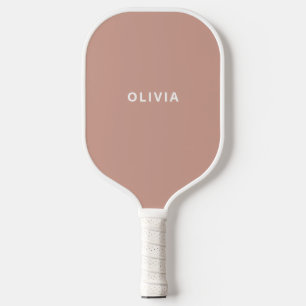 Your Name on Simple Neutral Terracotta Pickleball Paddle