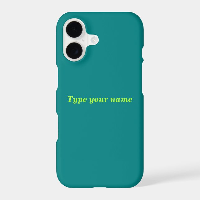 Your Name on Teal Green Phone Case (Back)