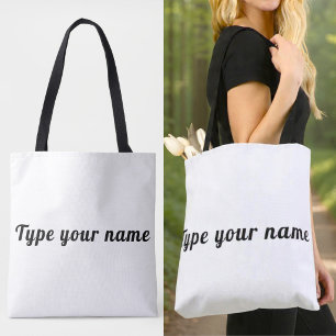 Your Name on White Tote Bag