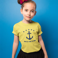 Your Name or Boat Name Classic Anchor Blue Yellow