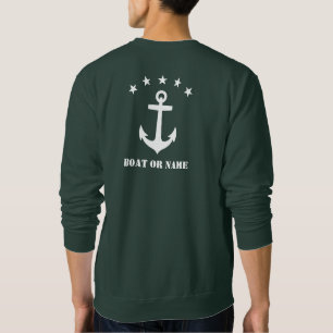 Your Name or Boat Name Classic Anchor Forest Green Sweatshirt