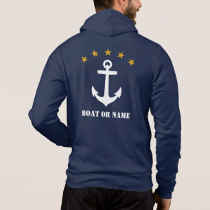 Your Name or Boat Name Classic Anchor Gold Stars Hoodie
