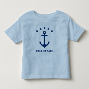 Your Name or Boat Name Classic Anchor Light Blue Toddler T-Shirt