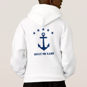 Your Name or Boat Name Classic Anchor Navy & White