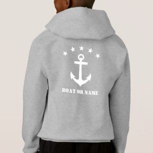 Your Name or Boat Name Classic Anchor White & Grey