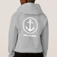Your Name or Boat Name Sea Anchor White & Grey