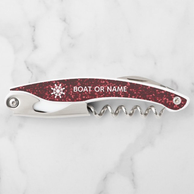 Your Name or Boat Name Ship Wheel   Corkscrew (Front)