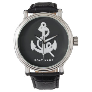 Your Name or Boat Vintage Nautical Anchor Watch